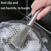 Long Handle Pot Brush Kitchen Pan Pot Dishes Cleaning Brush Steel Wire Metal Wool Scourer Strong Decontamination Cleaning Brush