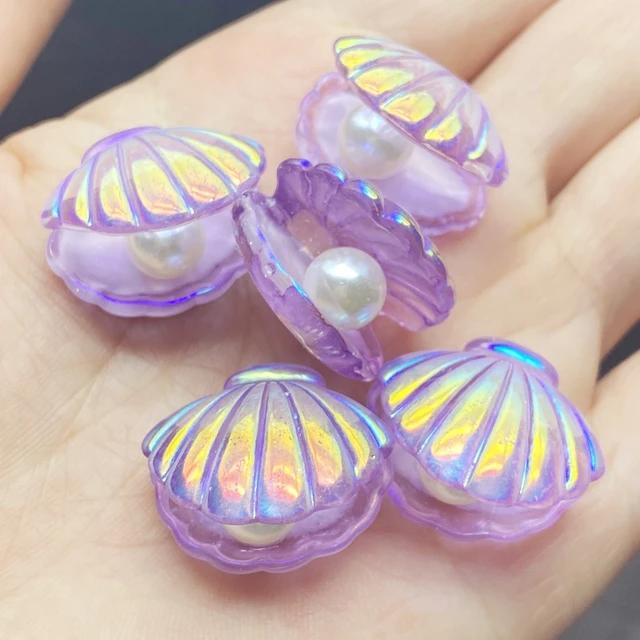 Новые 10 шт. милых цветных перламутровых ракушек Kawaii с плоским основанием из смолы, кабошонов для скрапбукинга, сделай сам, ювелирные изделия, украшения, аксессуары E