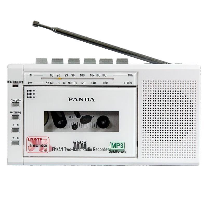 PANDA 6503 Портативный кассетный магнитофон с AM/FM радио и MP3-плеером, штекер CN (адаптер в комплекте)