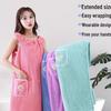 2025 New Women's Wearable All-Cotton Bath Towel Skirt Wrap: Absorbent Bathrobe for Students & Adults
