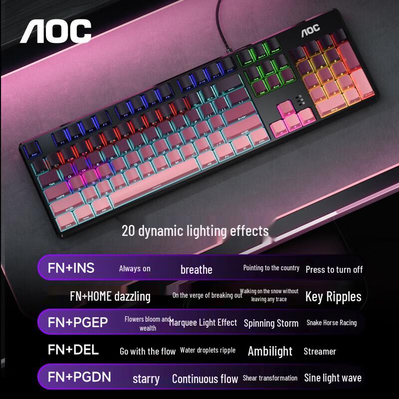 AOC GK230 Проводная Механическая Игровая Клавиатура и Мышь, Комплект
