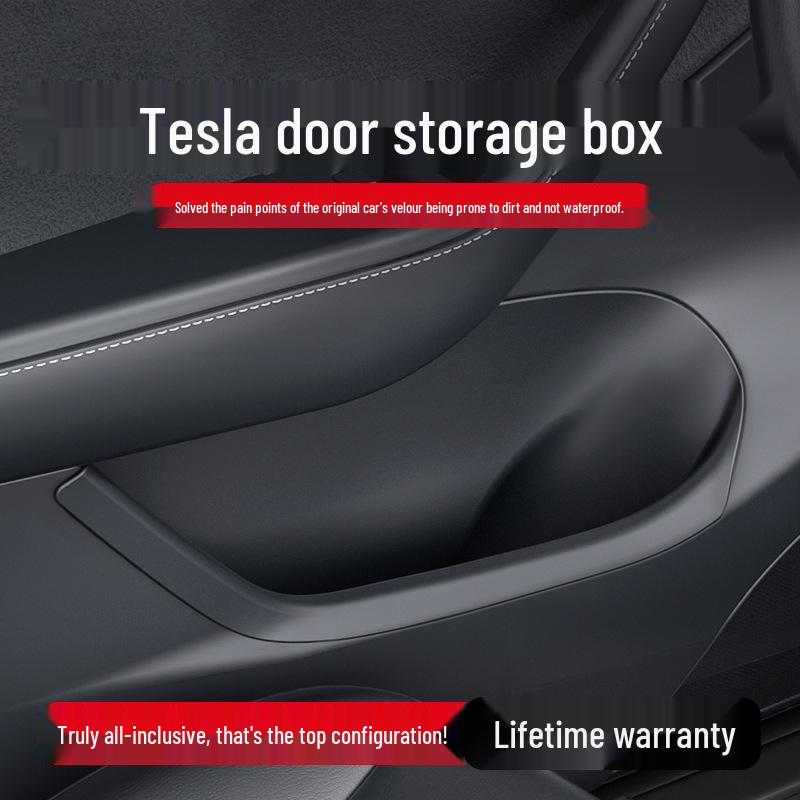 Ящик для хранения в дверной нише Tesla Model Y Model 3 с бархатной подкладкой