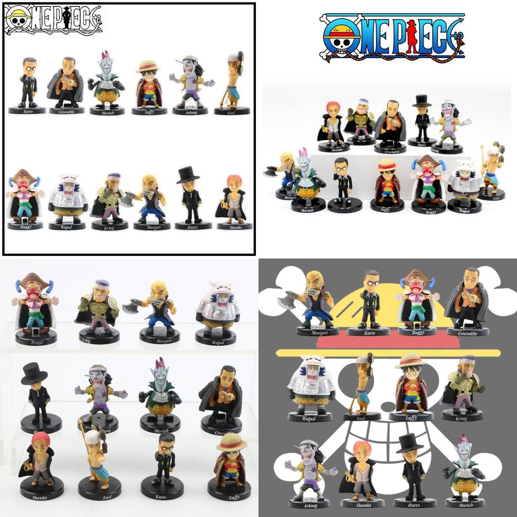 Набор аниме фигурок One Piece Луффи Рыжеволосый Шанкс Багги Мория и Брук Модели