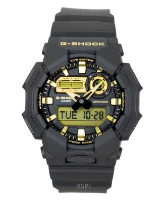 G-Shock Аналогово-цифровые часы Ремешок из биополимерной смолы Черный циферблат Кварцевые GA-010GB-1A9 200М Мужские часы