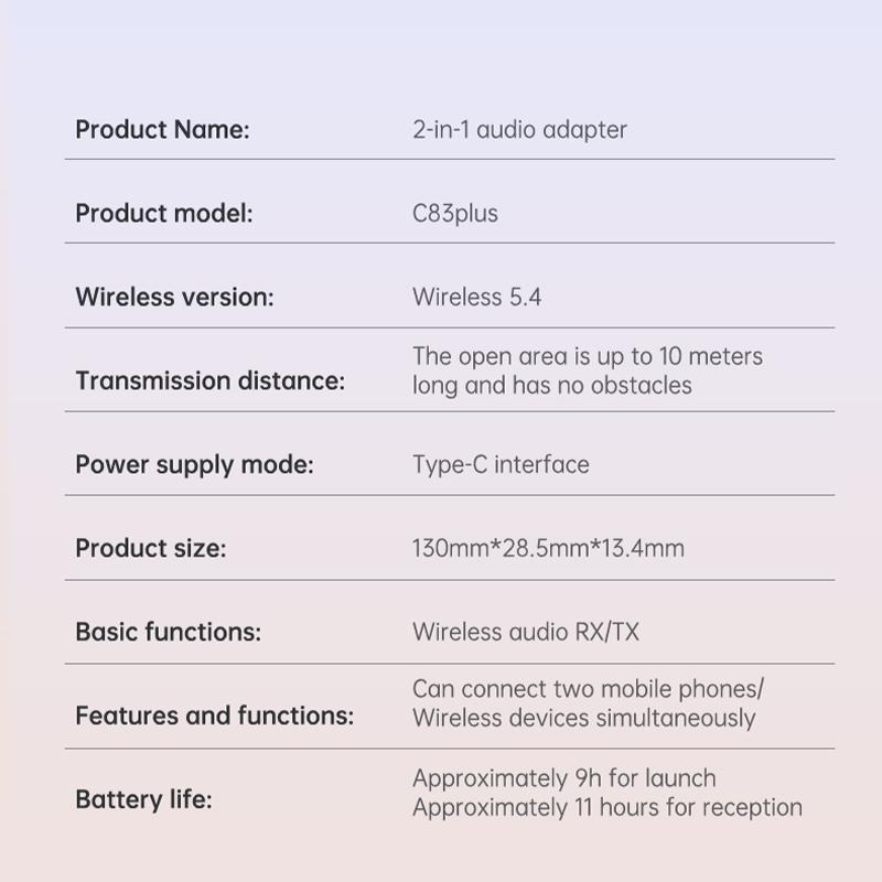 Обновленный цветной светодиодный дисплей Bluetooth 5.4 передатчик-приемник 3,5 мм AUX HIFI стерео аудио беспроводной адаптер с микрофоном для ТВ ПК автомобиля