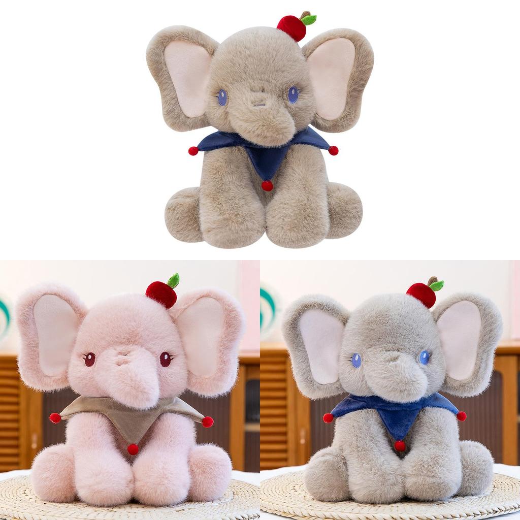 Cute Elephant Plush Toy With Soft Short Pile Fabric For Kids And Babies