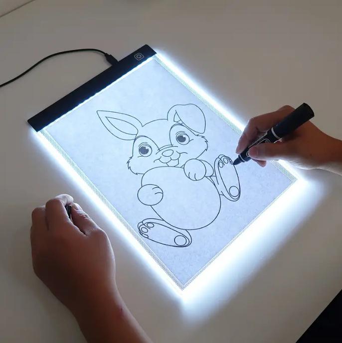 Adjustable LED Light Pad for Tracing and Drawing - Children's Copy Board with USB Connection