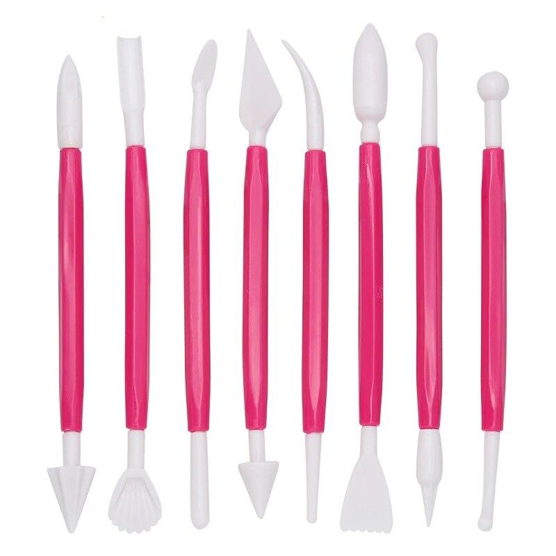 8-piece Set of Clay Sculpture Tools Clay Clay Colored Clay Soft Clay Ceramic Art Plastic Cake Baking and Embossing Scraper