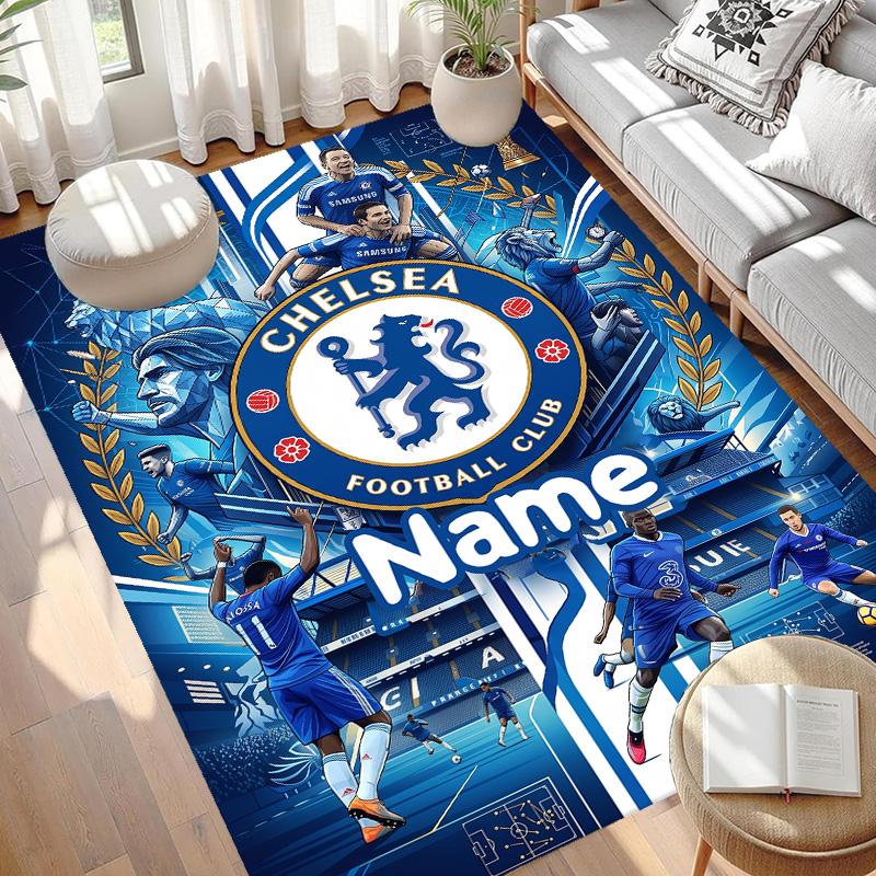 Custom Name Personalized Football Print Carpet, Versatile Home Decor Rug, for Playroom, Apartment, Balcony, Entryway, Hallway Gift