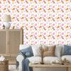 Easter wallpaper white, cream and coral for living room and bedroom 50x1000