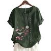 Women's Short Sleeve Cotton Top with Trendy Floral Design In 11 Colors