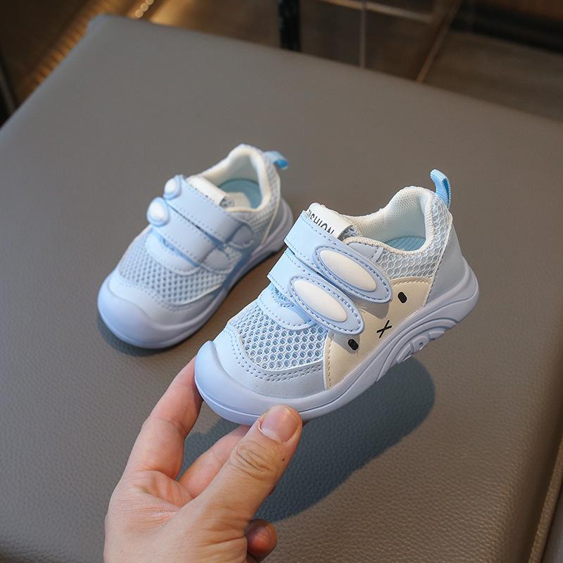 Весна и лето новая мода милый кролик детские туфли для малышей мальчиков и девочек на липучке мультяшные детские сетчатые туфли одинарные туфли