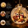 LED Lighted 3D Penguin Snow Globe Ornament Christmas Tree Decorations Home Holiday Decoration