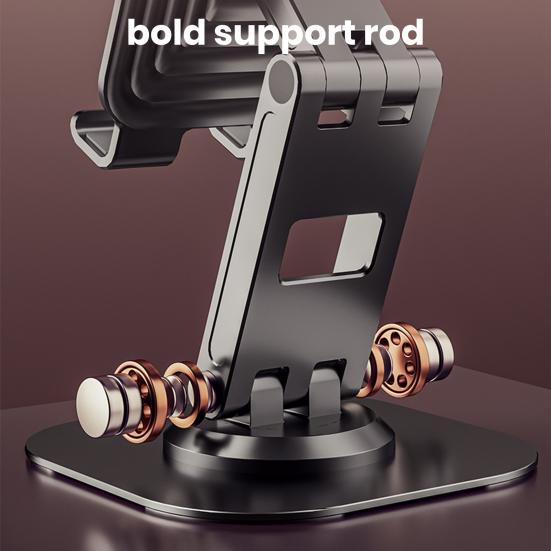 Aluminum Alloy Phone Holder 360 Rotatable Non-slip Foldable Heavy Duty Desktop Tablet Mobile Phone Stand Phone Accessories