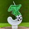 Football Birthday Candle Eco-friendly No Odor Sequins Design Easy To Use Long-Lasting 0-9 Numbers Candle Cake Decoration