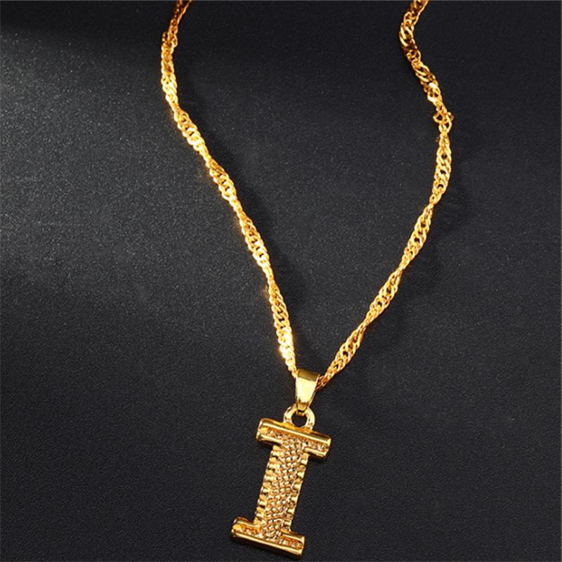 26 Букв Позолоченная Подвеска Ожерелье Аксессуары Ожерелье с Инициалом для Женщин Изящная Золотая Подвеска с Буквами от A до Z