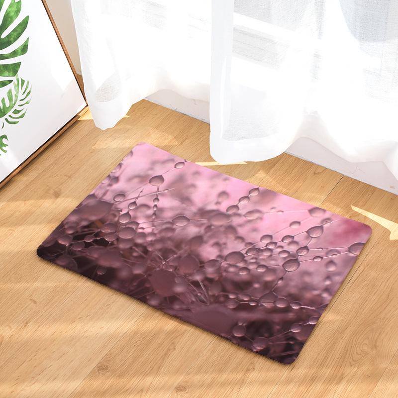 Flowers Pink Rose Hallway Mats Scenic Print Bedroom Living Room Floor Rugs Anti-Slip Kitchen Bathroom Square Carpet Decoration