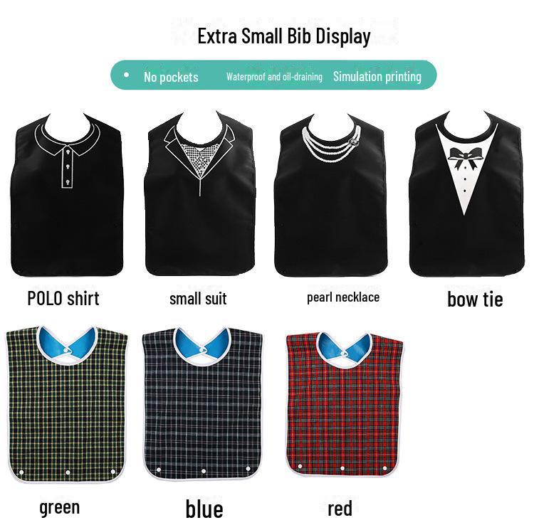 Водонепроницаемый клетчатый нагрудник для взрослых - герметичный, очень большой, устойчивый к пятнам, для столовой для пожилых людей