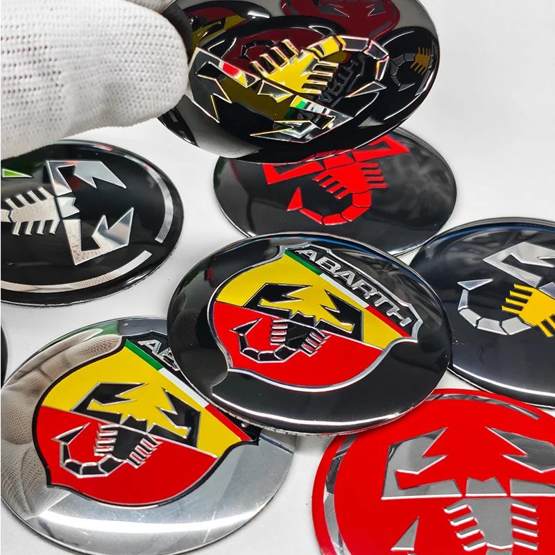 ESA4   4pcs 3D 56mm Car Wheel Center Sticker Hub Cap Decal Emblem For Fiat Abarth 500 Ducato Panda Talento Linea Idea Spider Cronos