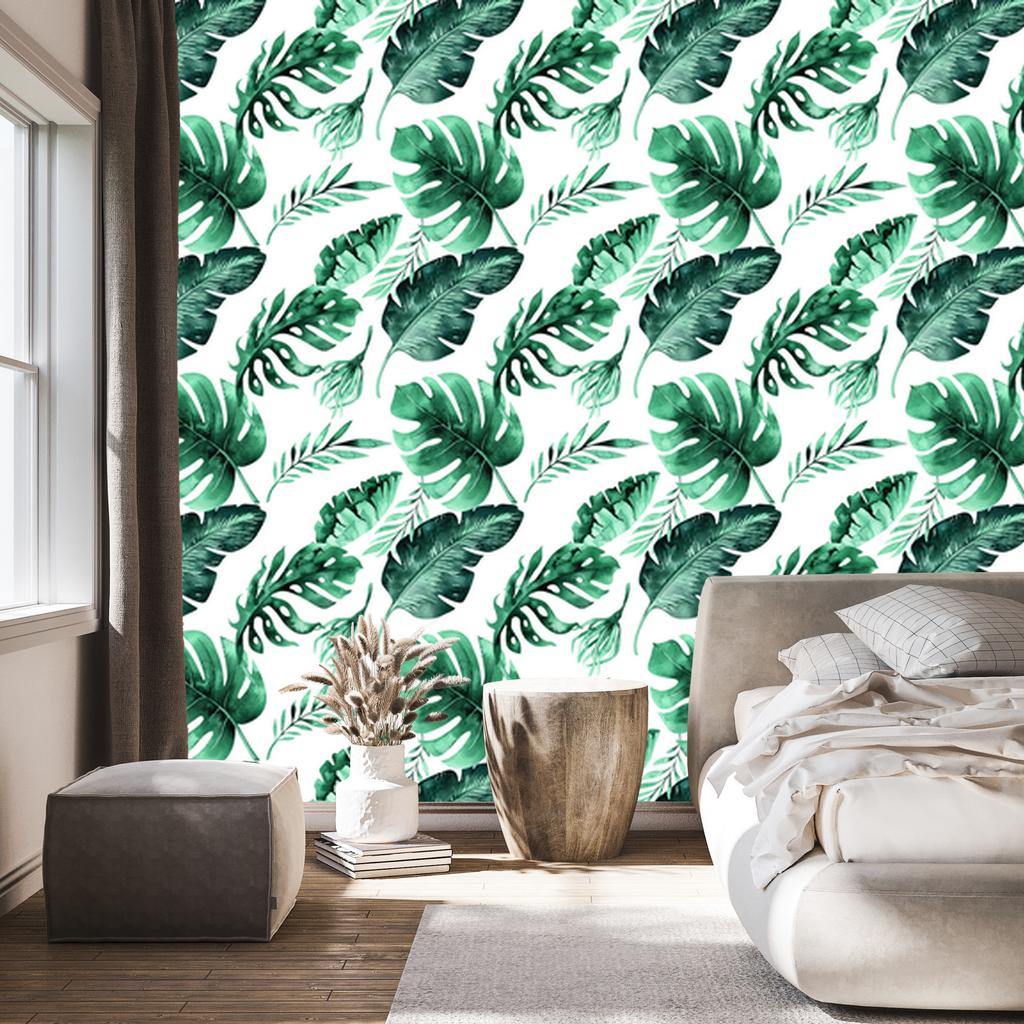 Beautiful exotic leaves wallpaper for living room and bedroom 50x1000