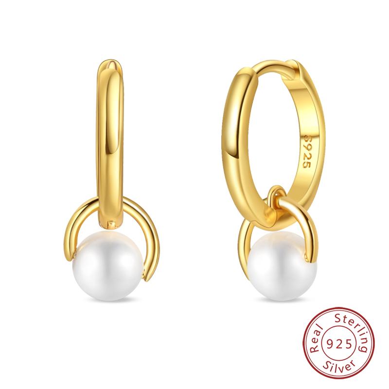 Luxury Golden Conch Starfish Pearl Ear Studs 925 Silver Butterfly Heart Shaped Pendants Pearl Earrings For Women Party Jewelry