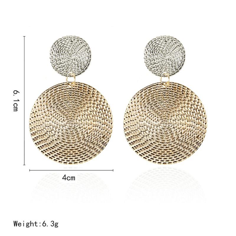 Uneven Alloy Dangle Earrings for Female Hyperbolic Big Round Pendants Punk Ear Jewelry Metal Earrings for Women pendientes