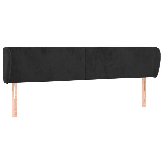 Maison Exclusive - Tête de lit avec oreilles Noir 203x23x78/88 cm Velours