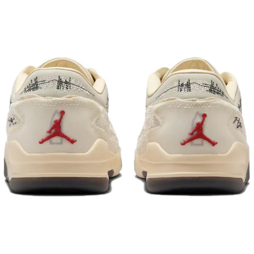 Air Jordan Who Decides War x Jordan Flight Court The World Is Your Court - Креповые женские кроссовки кремового цвета с кокосово-молочным и университетским красным оттенком HQ2958-100