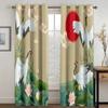 Japanese Beautiful Crane Sun Wave Mountain Cloud High Shading Drape Bedroom Space Space Living Room Hotel Window Opening Curtain 2 Panels Blackout