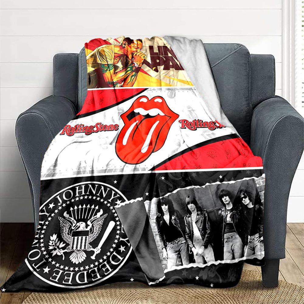 1 шт. Плед Linkin Park, Rolling Stone Легкий фланелевый плед Покрывало для дивана, кровати, путешествий, кемпинга, гостиной, офиса, дивана