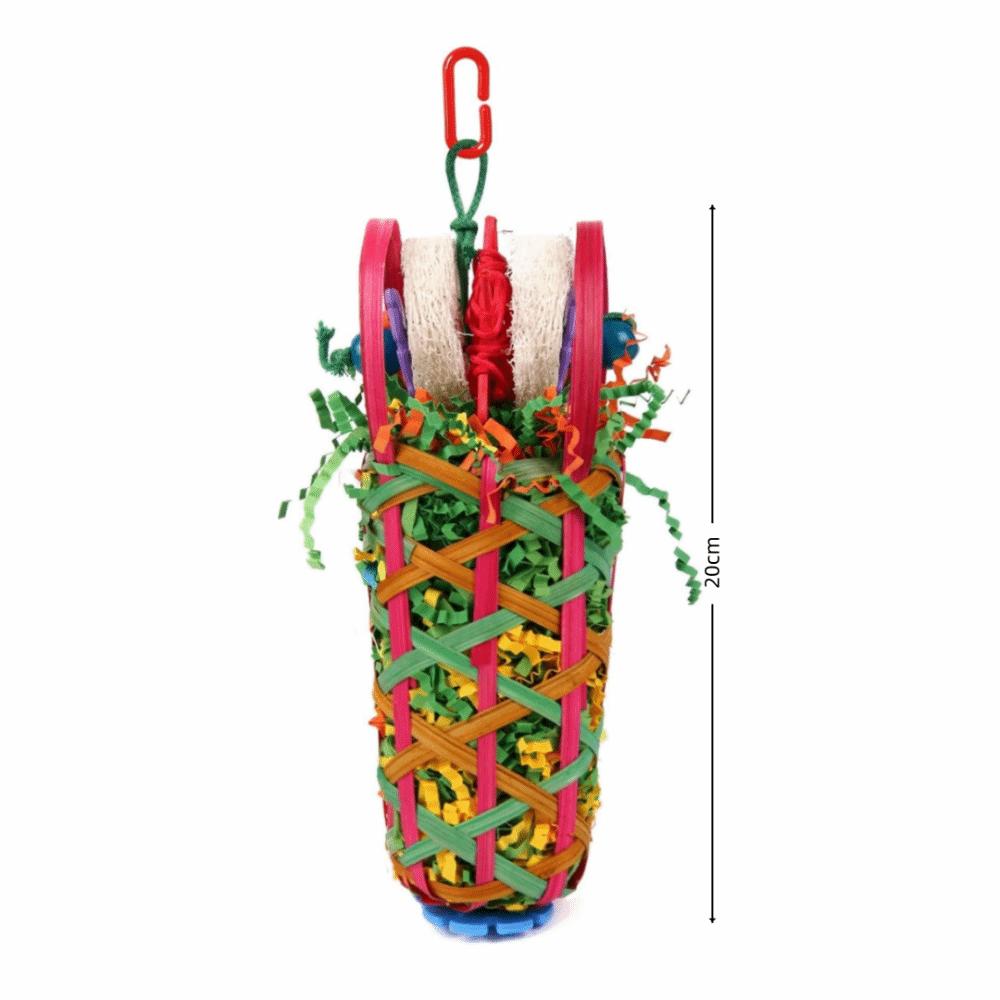 New Colored Bird Chewing Loofah Material Large Parrot Chew Toy Fun Foraging Interactive Cage Accessories for Cockatoos