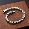 New 925 Sterling Silver Vintage Bracelet 18 /20 /22cm Square Dragon Pattern Mantra Chain Men Birthday Party Fashion Jewelry Gift
