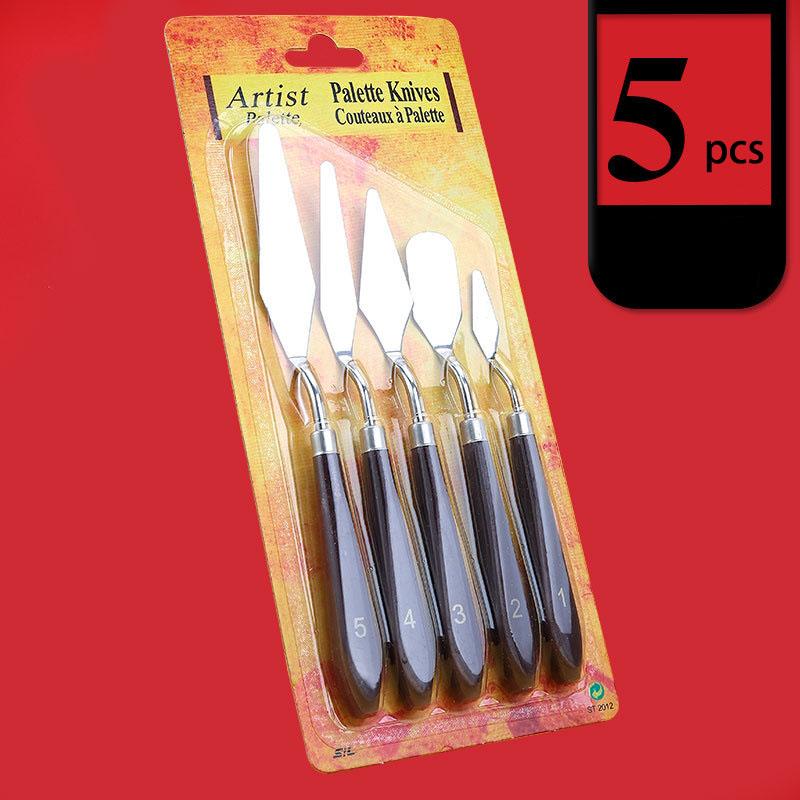 Художественный нож для масляной живописи, новый скребок для тонера из нержавеющей стали, скребок для порошковой краски, набор из 5 предметов для рукоделия