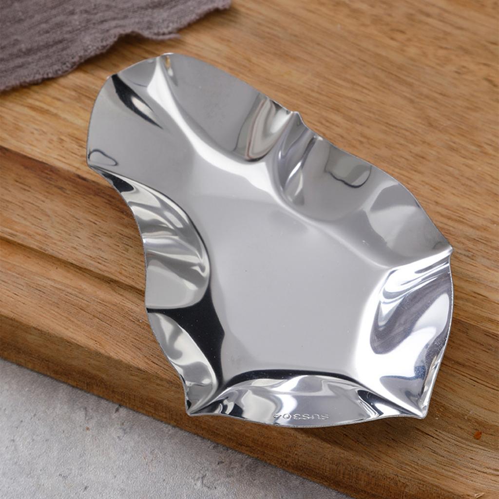 Pack of 6 Unique Reusable Sauce Dishes Dipping Bowls 304Stainless Steel Texture Suitable for Home Use and Parties