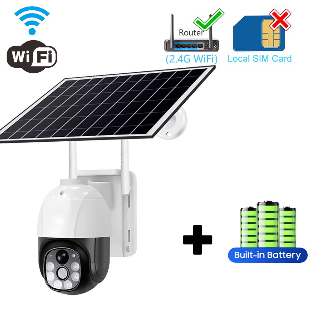 PIR Smart Pedestrian Detection Solar Camera 4G Monitoring Night Vision Full Color HD WIFI Low Power Consumption