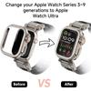 Aluminum Alloy Rugged Case for Apple Watch 9 8 7 45mm Metal Protector Bumper Cover Iwatch Series 6 5 4 Se 44mm Upgrade To Ultra