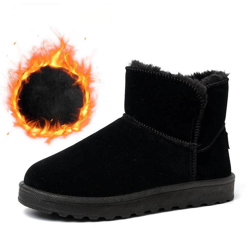 Мужские зимние теплые пушистые зимние ботинки с водонепроницаемой нескользящей подкладкой из искусственного меха, полусапожки для мужчин, удобные короткие ботинки из искусственной кожи для ходьбы