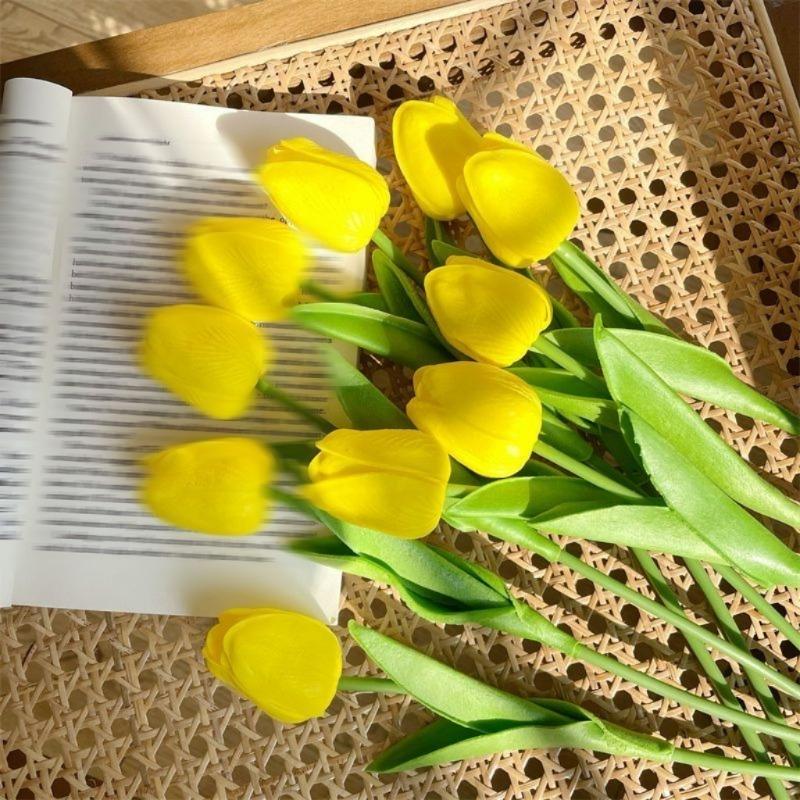 1-20Pcs Tulip Flowers Artificial Tulip Bouquet PE Foam Fake Flower for Wedding Ceremony Decor Home Garden Bouquet Decoration
