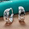 URMYLADY 925 пробы полые серьги-цветы клипсы для ушей для женщин свадебные помолвочные модные украшения с шармами