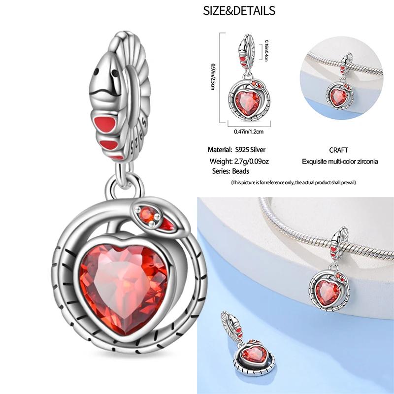 100% Медь Изысканные Карты Таро Браслет Подвески Кроваво-Красный Огненный Змей Роза Шармы Бусины Сделай Сам Украшения Для Женщин