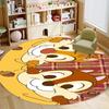 Cute Chip 'n' Dale print round floor mat, home rug decoration, cartoon welcome doormat, non-slip and stain-resistant.