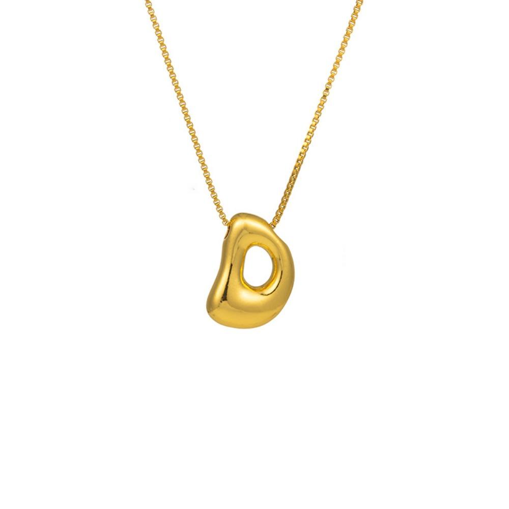 Alphabet Letter Pendant Necklace Gold Color A-Z Letter Clavicle Chain Delicate Women Choker  Women