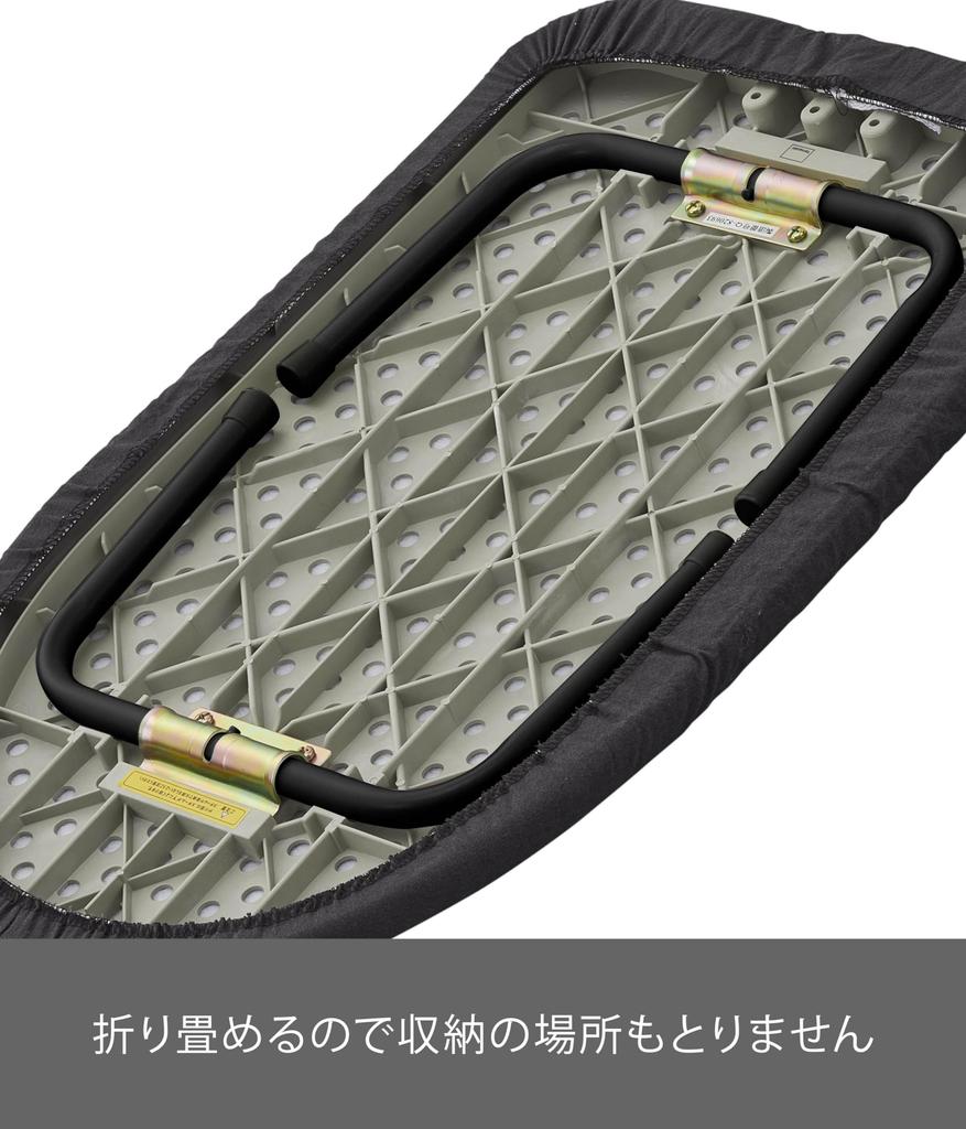 Yamazaki Jitsugyo Паровая гладильная доска Dark W60 x D36 x Standard Steam Hole Crisp Ironing 2132, серая, прибл.. H20см, Линия, Структура, Отделка,