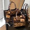 Fashion Retro Leopard Print Handbag Spring New Shoulder Bag Large Capacity Temperament Versatile Tote Bag