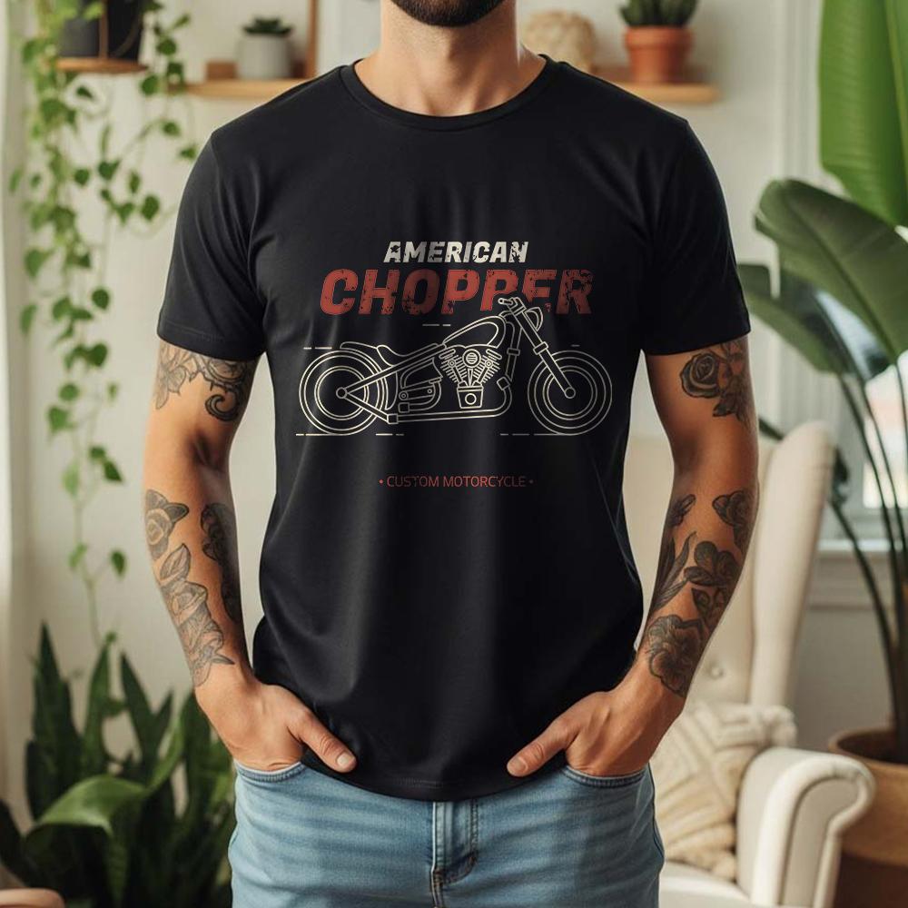 100 Pure Cotton American Chopper Biker TShirt Custom Motorcycle Retro Distressed Casual Tee