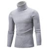 Men's High Collar Sweater Autumn and Winter Fashion Men's Long Sleeve Warm Knitted Turtleneck Sweater Keep Warm Pullovers