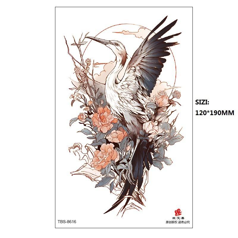 Ручная роспись оригинальный цвет цветок лиса феникс женская имитация татуировки переводная татуировка наклейка