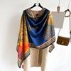 Large Size Sunscreen Shawl, Bright Brocade, Encrypted Imitation Silk Scarf, Autumn and Winter New Scarf, Decorative Sunscreen Women
