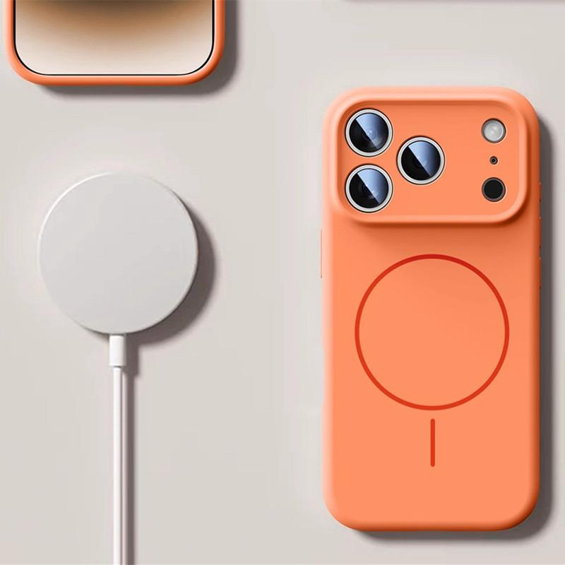 Применимо к чехлу для мобильного телефона iPhone17, тонкое кольцо, магнитное всасывание, жидкий силикон, Apple 16proMax, ощущение кожи, противоударный чехол 15