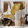 Черно-золотая христианская шторка для душа, тропический принт с пальмами и библейским стихом, современная эстетика монстеры, с крючками